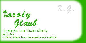 karoly glaub business card